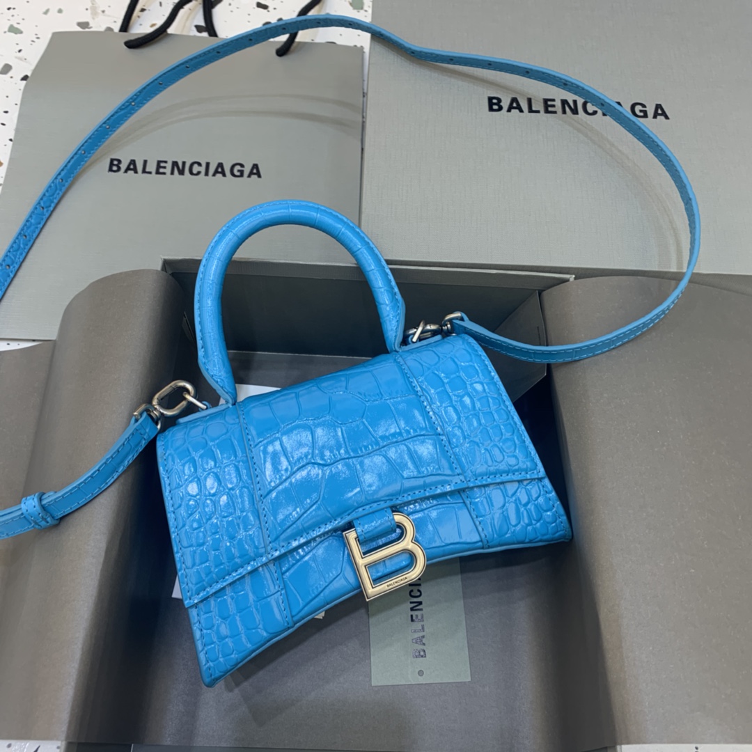 Balenciagahourglass19cmchainbaginshinycrocodileembossedleatherbluejpg 11 replica designer bags online store