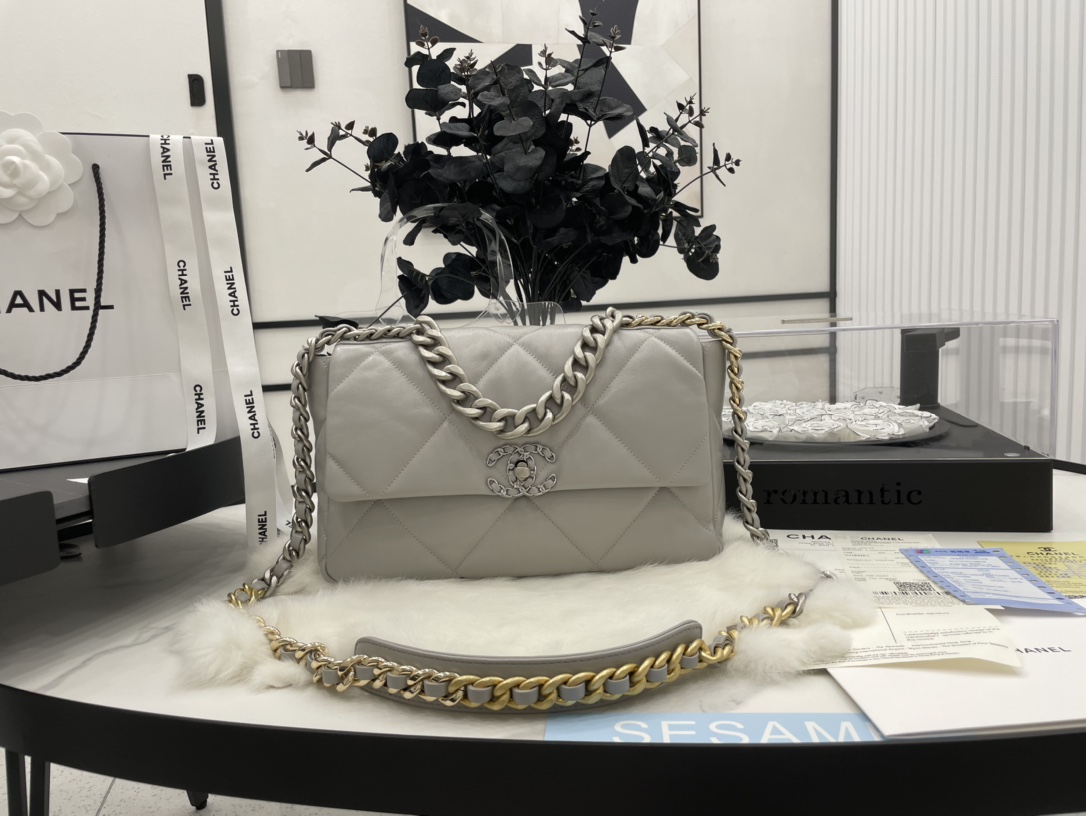 Bestgiftreplicachanel19handbag30cmgraylambskinjpg 11 replica designer bags online store