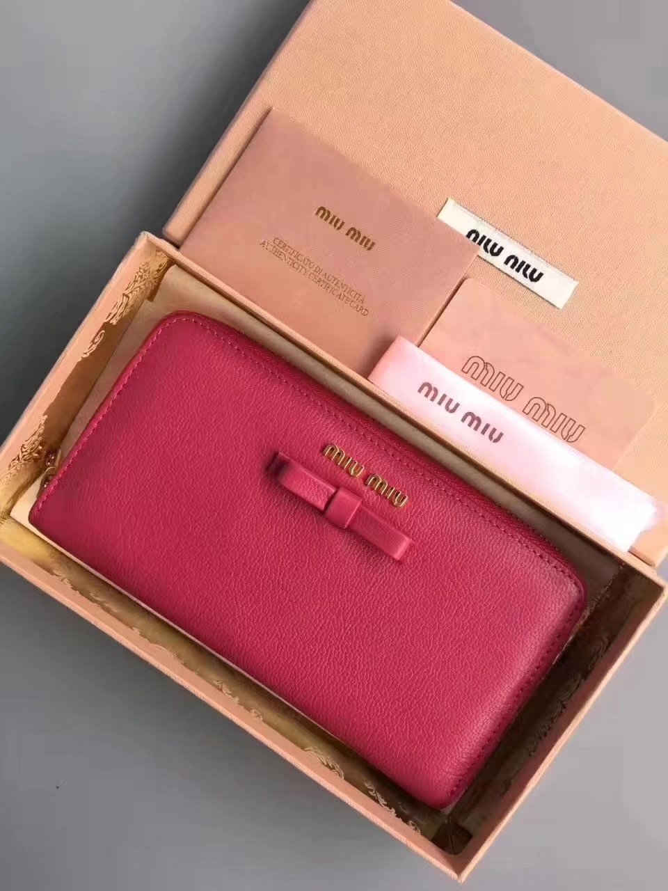 Miumiugoatleatherzipperwomenwalletredjpg 11 replica designer bags online store